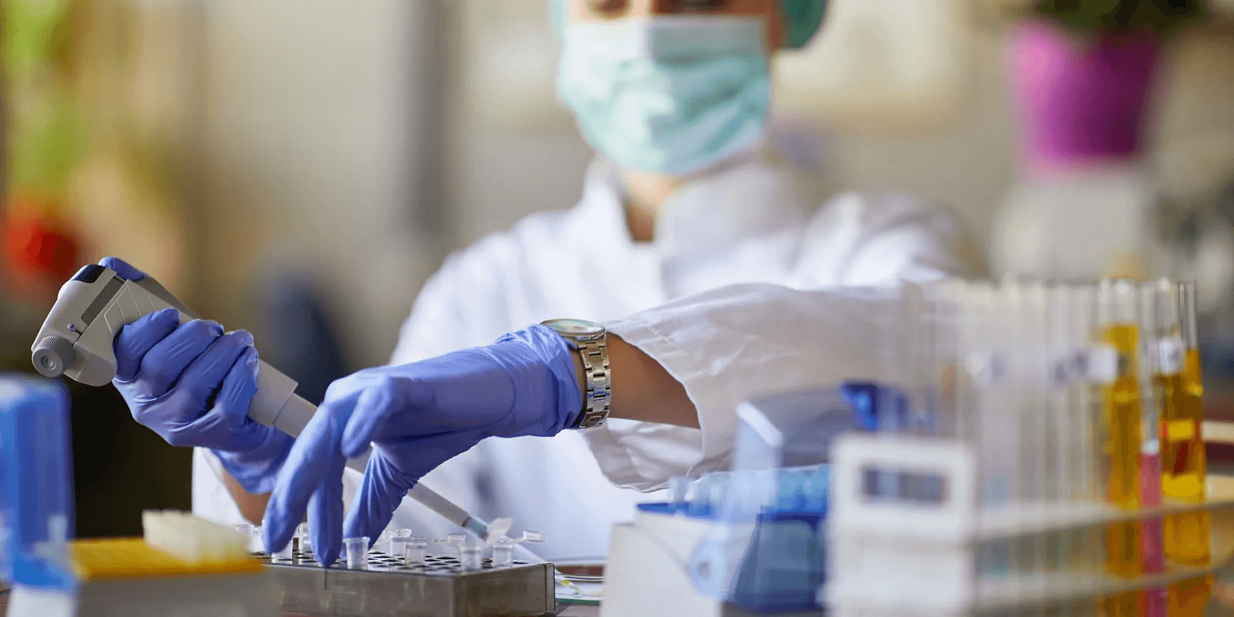 Lab researcher working on medical research