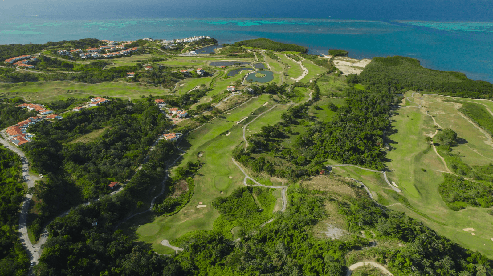 Aerial view of available land in Próspera.